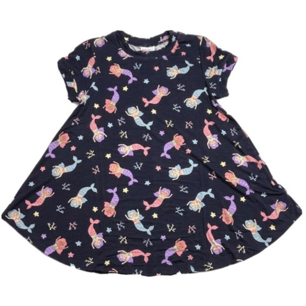 LuLaRoe Womens Top Size Large Erika Short Sleeve Swing Mermaids‎ Mermaid NWT